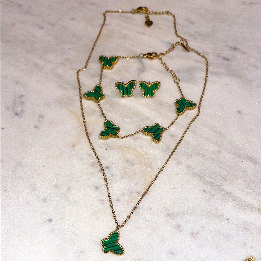 KC CHIC Free Spirit Green Butterfly Set